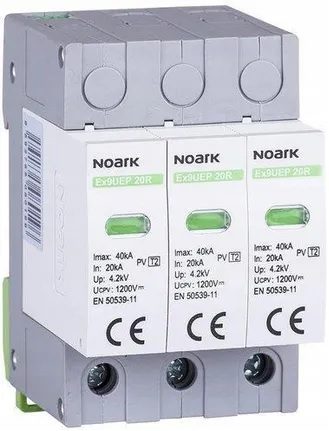 Noark Ogranicznik przep. NOARK, SPD Ex9UEP Noark 1000DC/typ T2/6.25kA/3 moduły szer./dla nieuziemionych systemów PV
