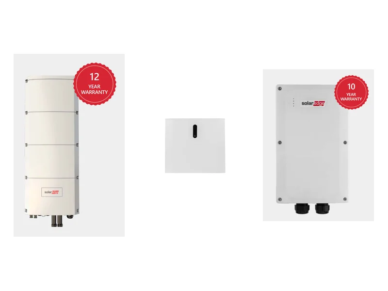 Zestaw SolarEdge 10 kW SE10K-RWB48 + 4 × SolarEdge 4,6 kWh BAT-05K48M0B-02 + SolarEdge BI-EU3P